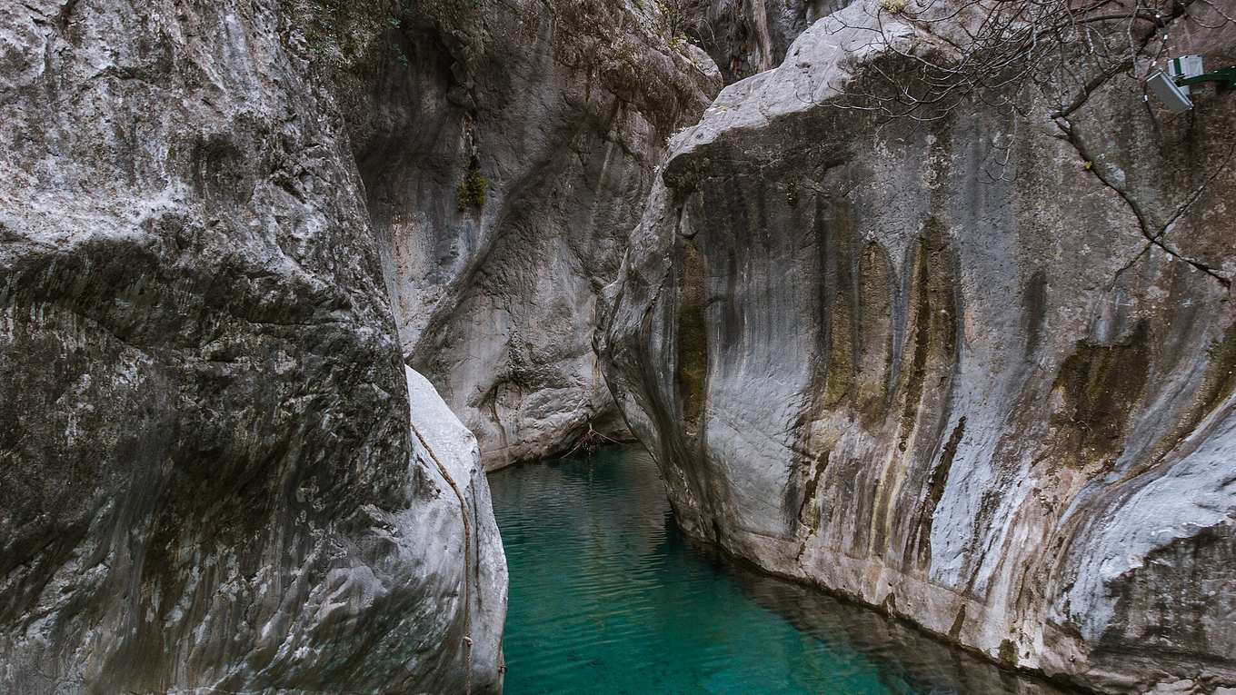 Rafters navigating the white water of the Köprüçay river through Köprülü Canyon