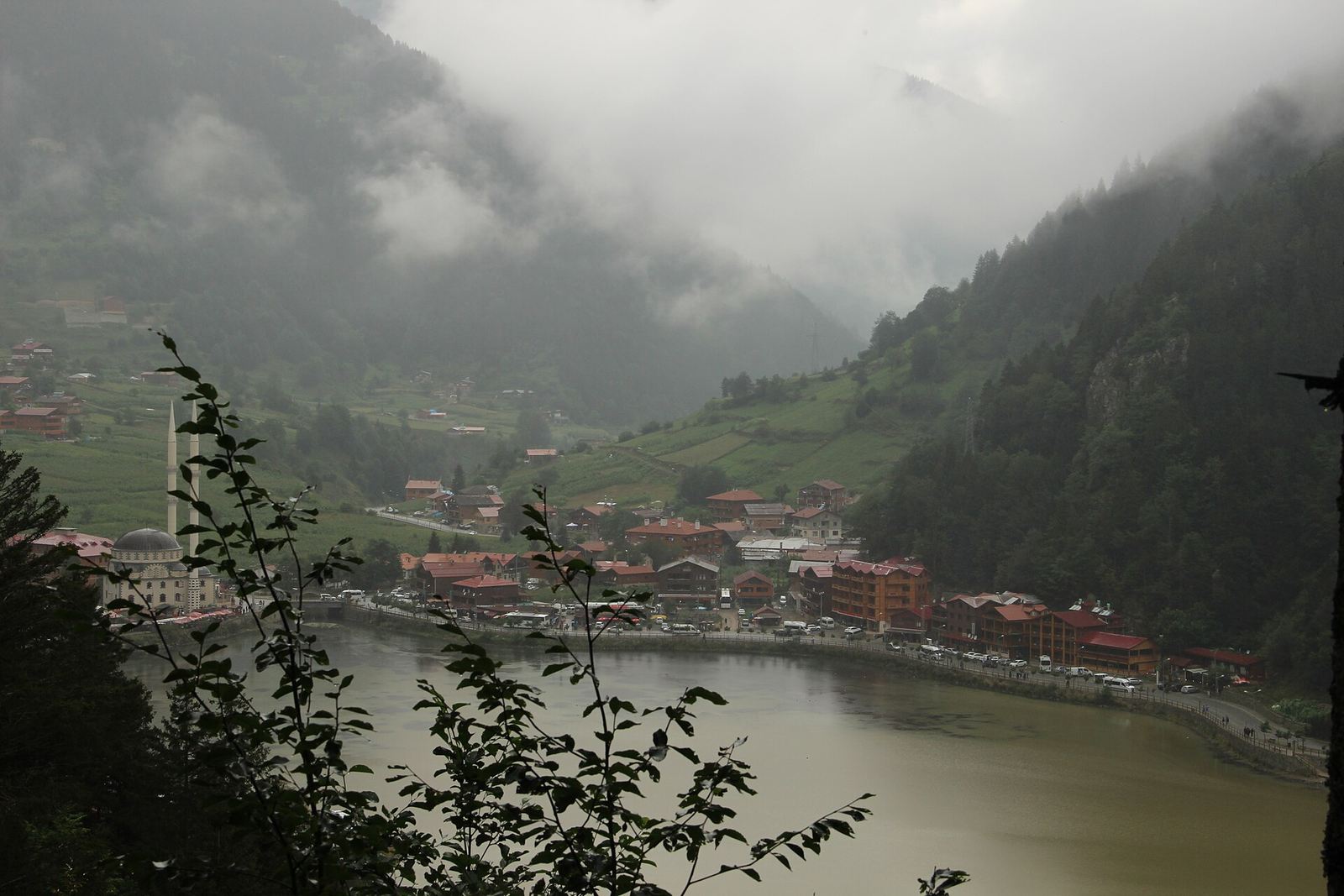 Trout restaurant terrace overlooking Uzungöl lake in Trabzon province